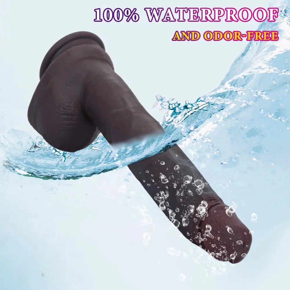 Coffee realistic silicone suction dildo, photo 6