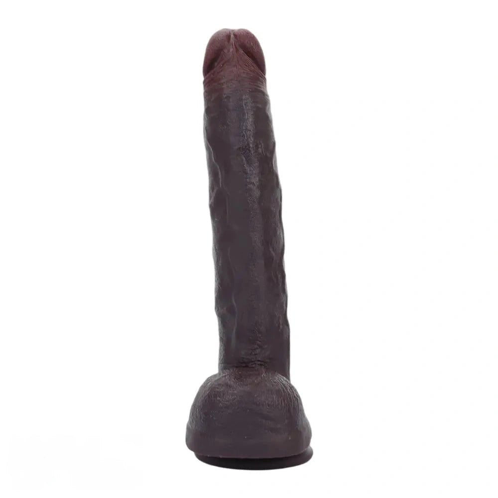 Coffee realistic silicone suction dildo, photo 8