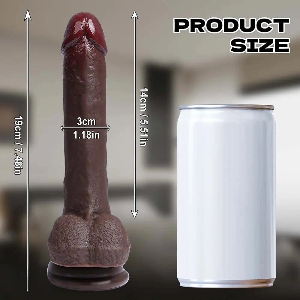 Coffee tone curved anal dildo, photo 10