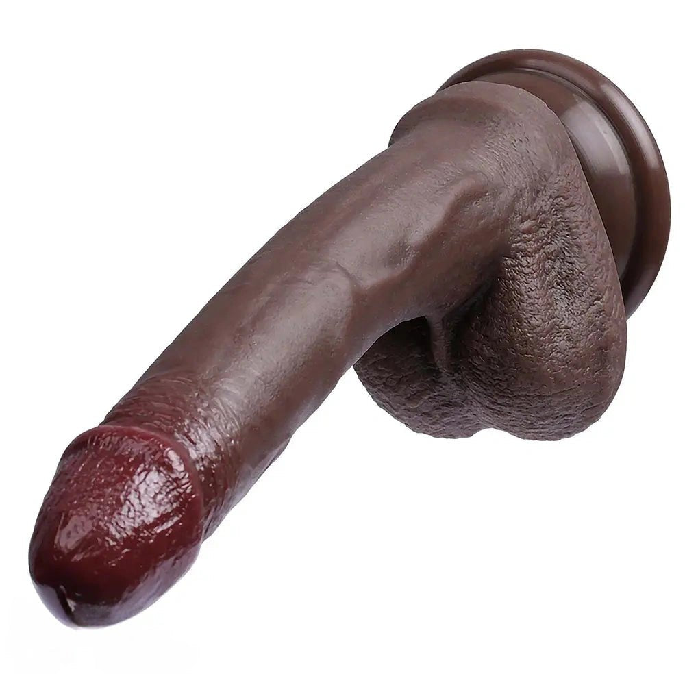 Coffee tone curved anal dildo, photo 15