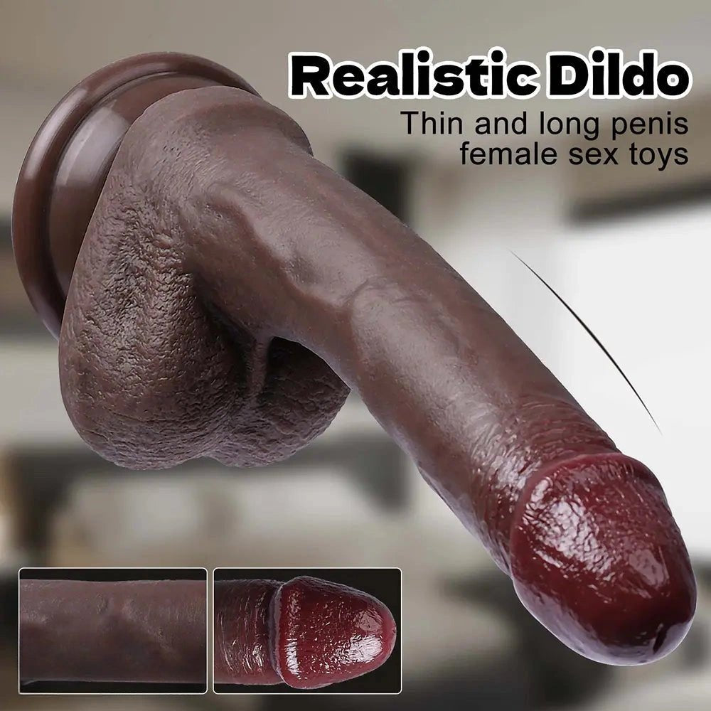 Coffee tone curved anal dildo, photo 4