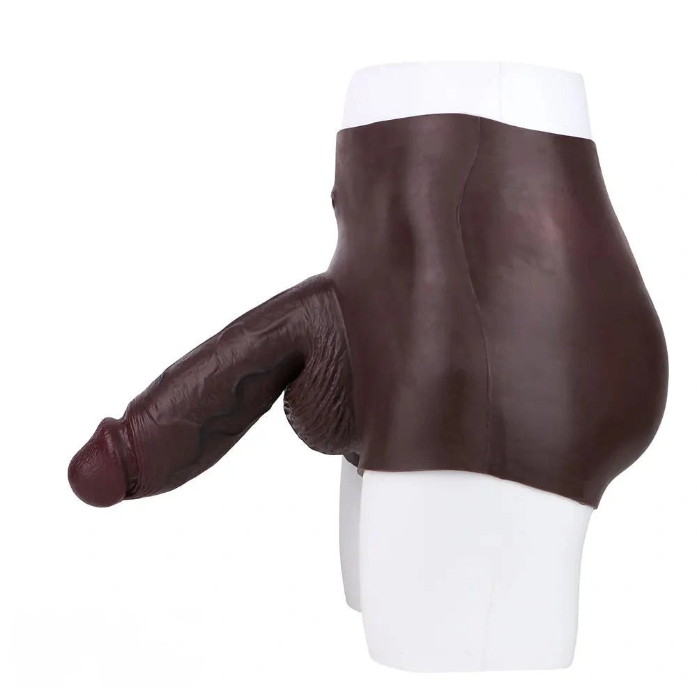 Coffee hollow silicone strap-on dildo with panty brief, photo 9
