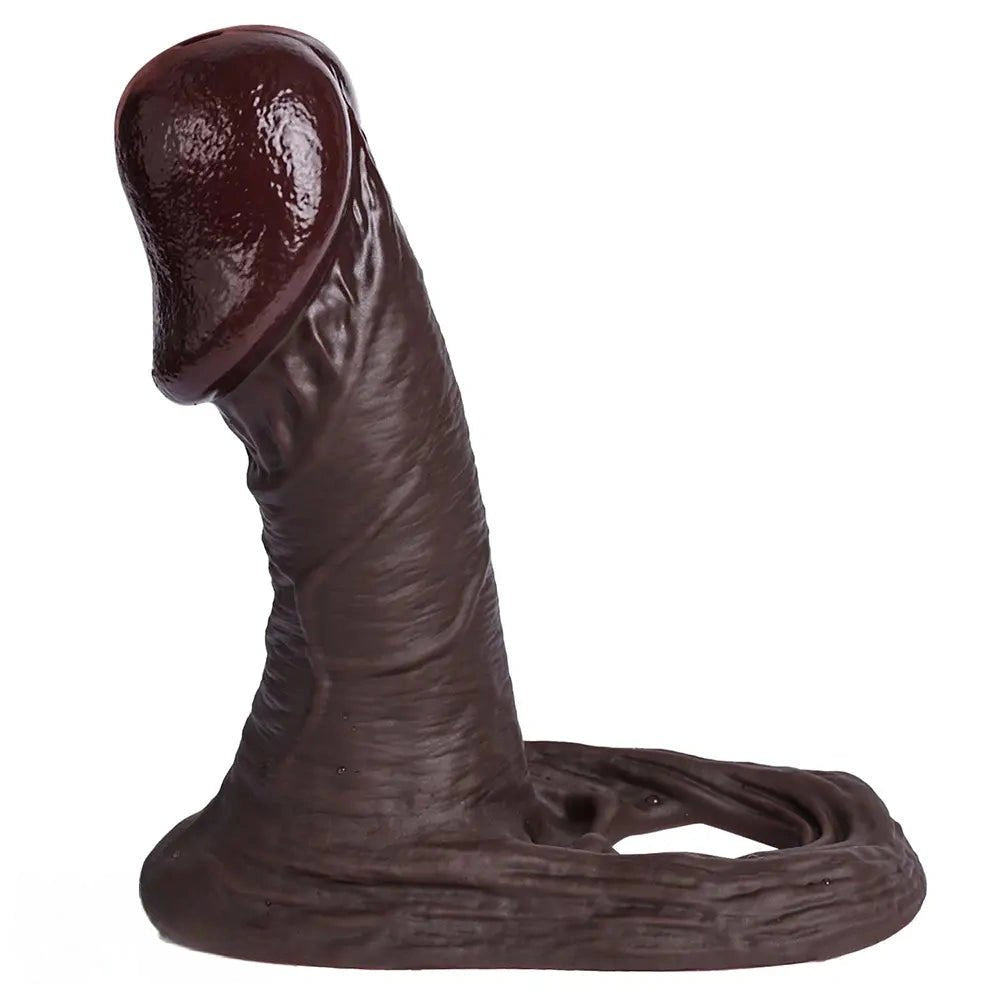 Coffee brown realistic silicone dildo, photo 1