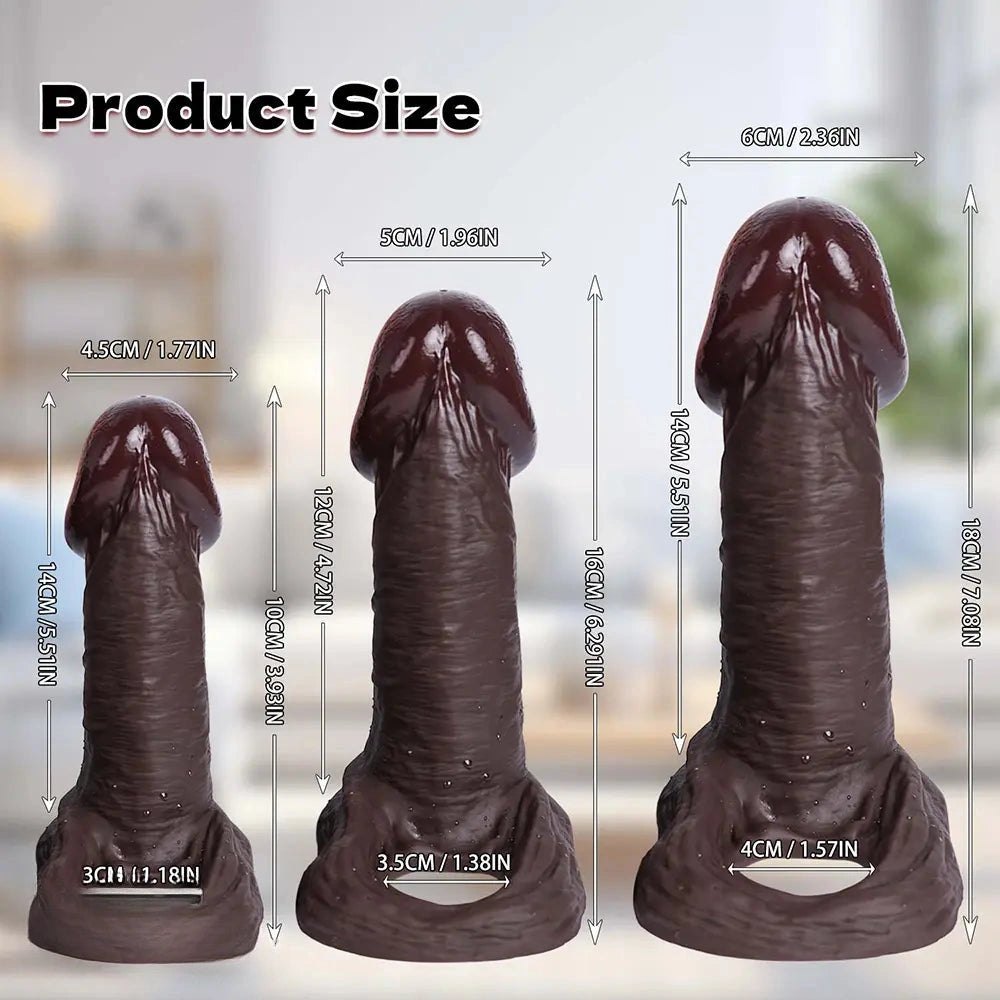 Coffee brown realistic silicone dildo, photo 10