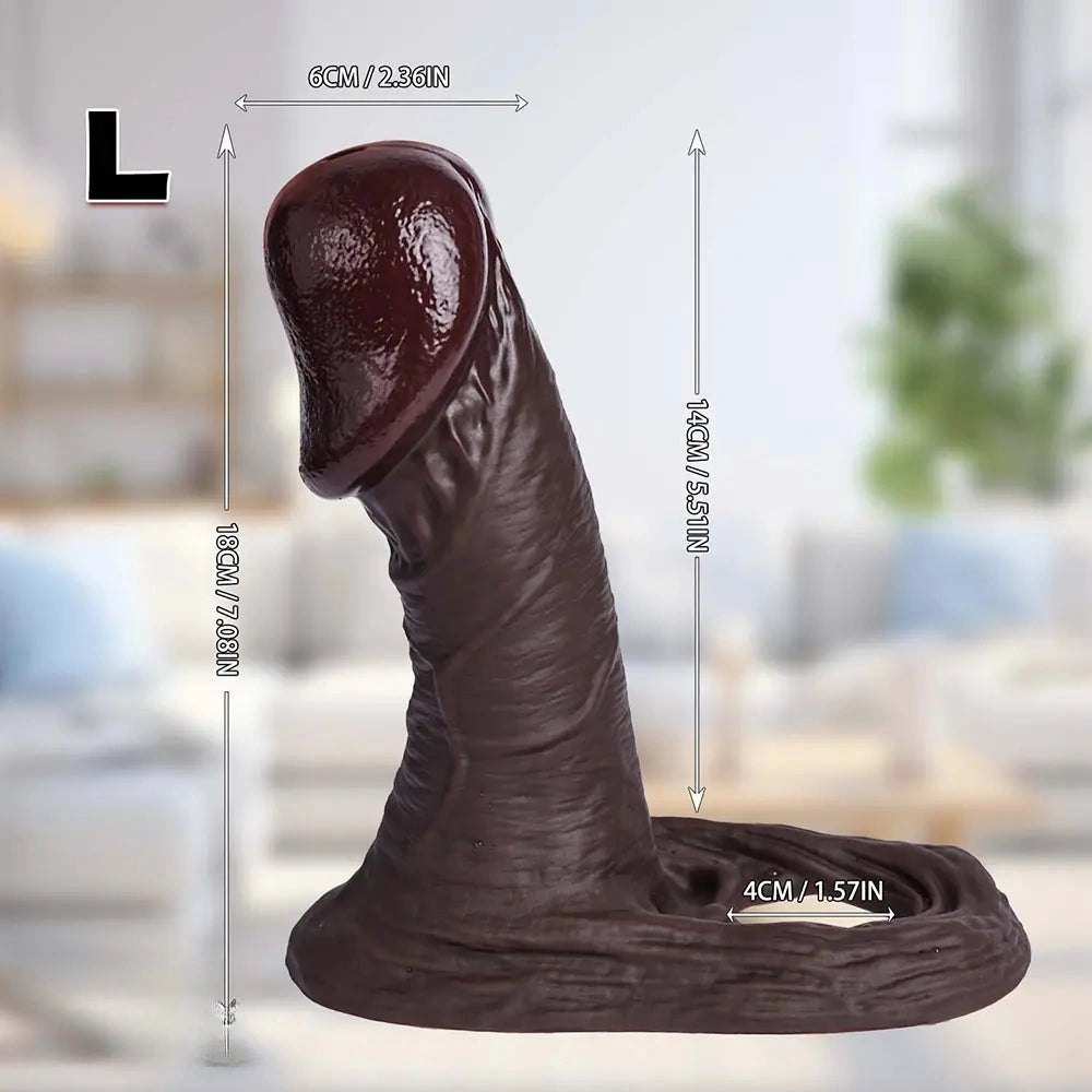 Coffee brown realistic silicone dildo, photo 12