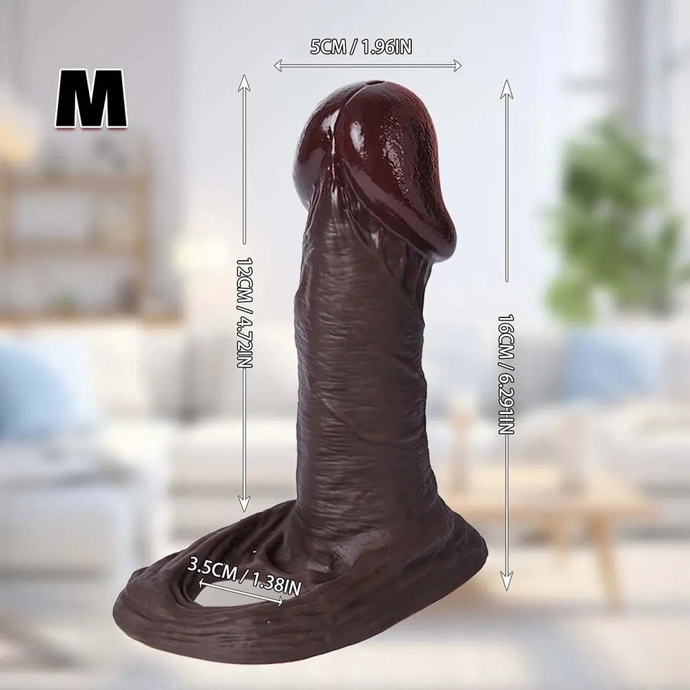 Coffee brown realistic silicone dildo, photo 13
