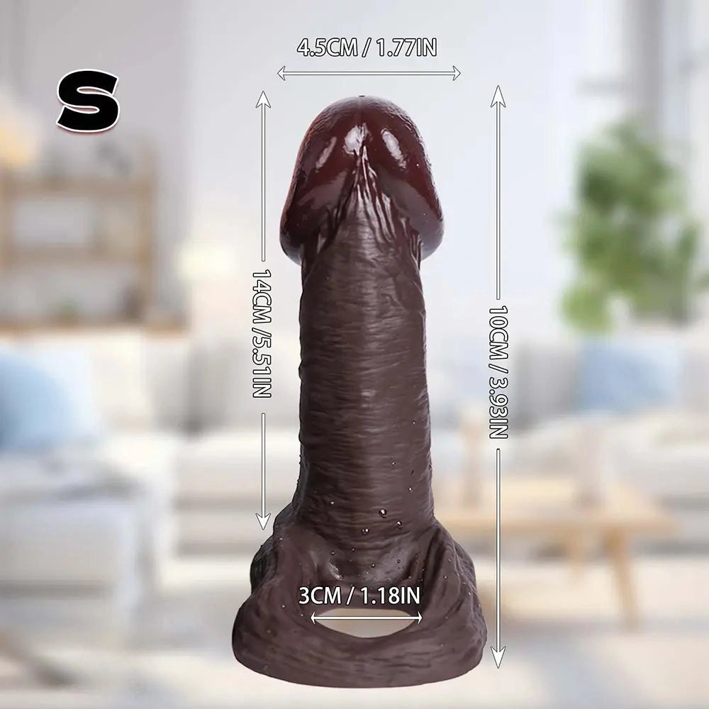 Coffee brown realistic silicone dildo, photo 14