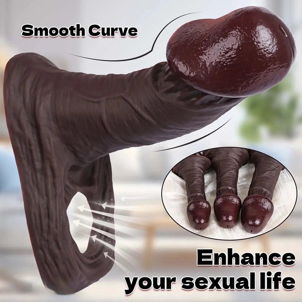 Coffee brown realistic silicone dildo, photo 6