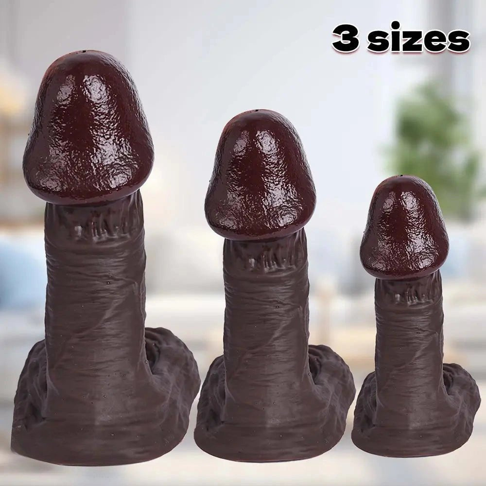 Coffee brown realistic silicone dildo, photo 7