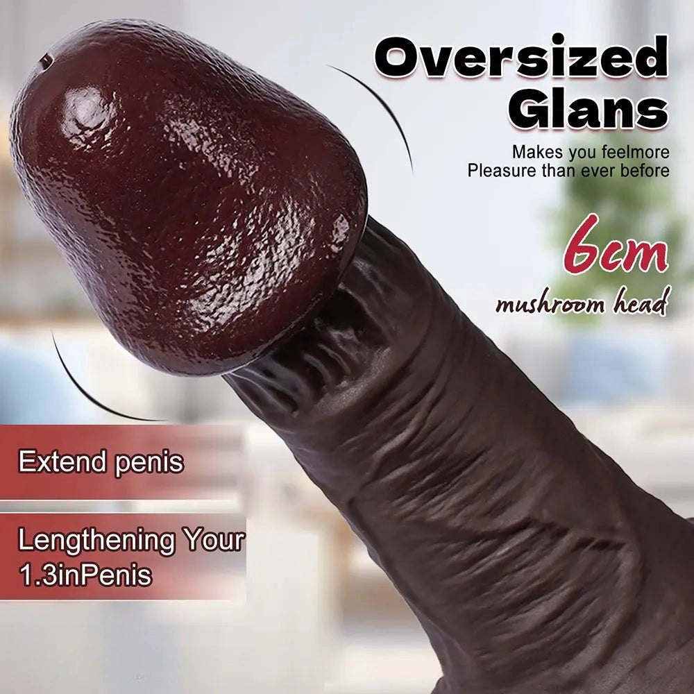 Coffee brown realistic silicone dildo, photo 8