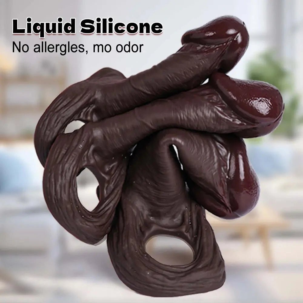 Coffee brown realistic silicone dildo, photo 9