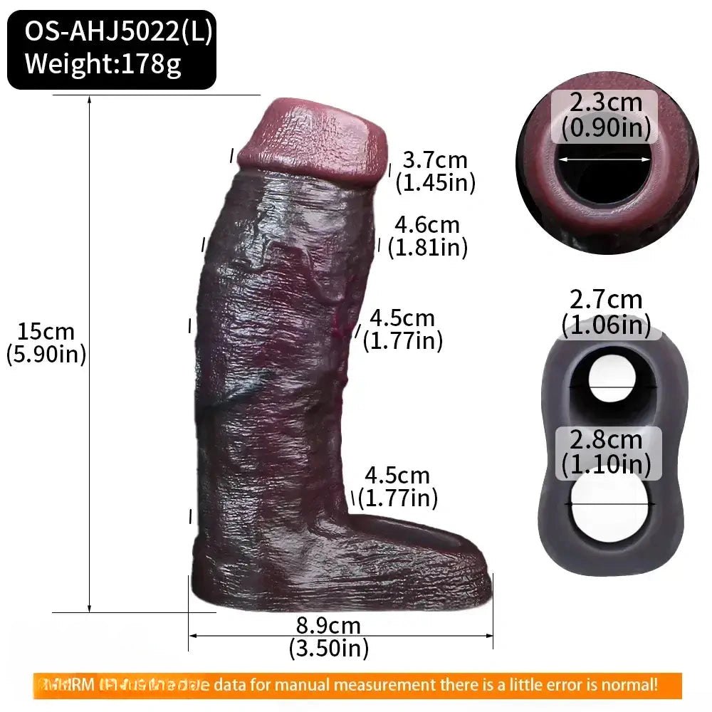 Coffee silicone penis extension sleeve, photo 8