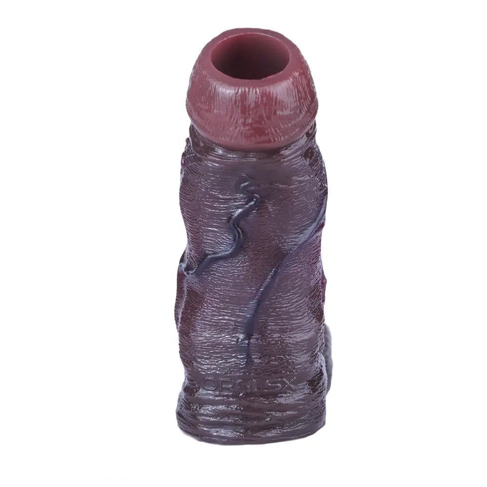 Coffee silicone penis sleeve with testicle ring, photo 13