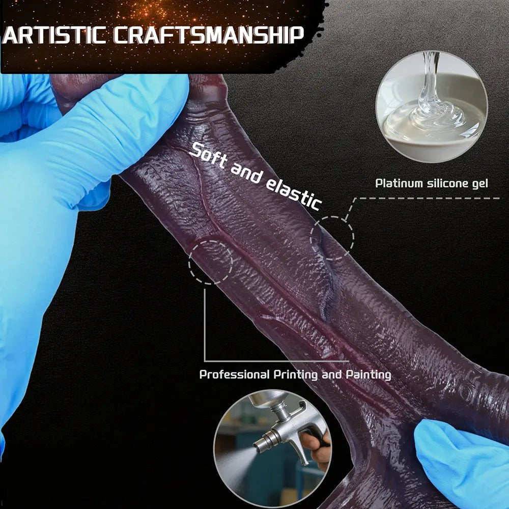 Coffee silicone penis sleeve with testicle ring, photo 4