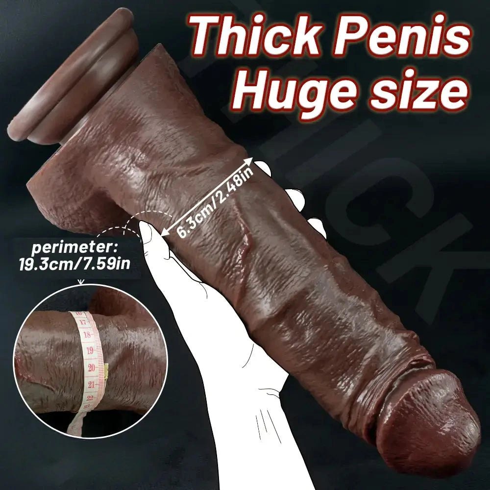 Coffee tone silicone strap-on dildo, photo 15