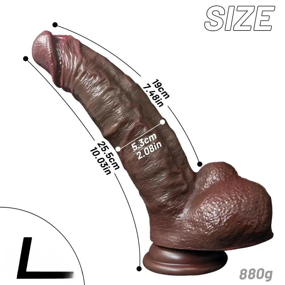 Coffee tone silicone strap-on dildo, photo 21