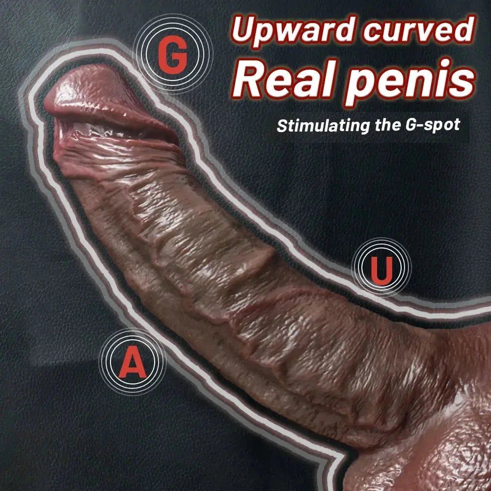 Coffee tone silicone strap-on dildo, photo 4