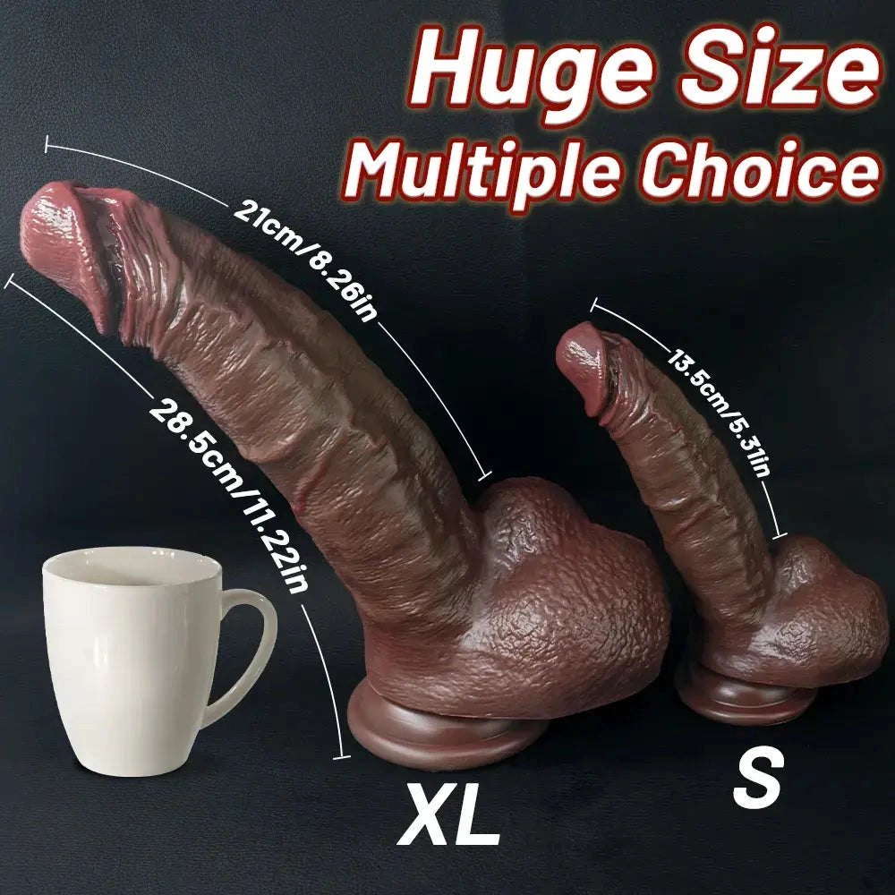 Coffee tone silicone strap-on dildo, photo 8