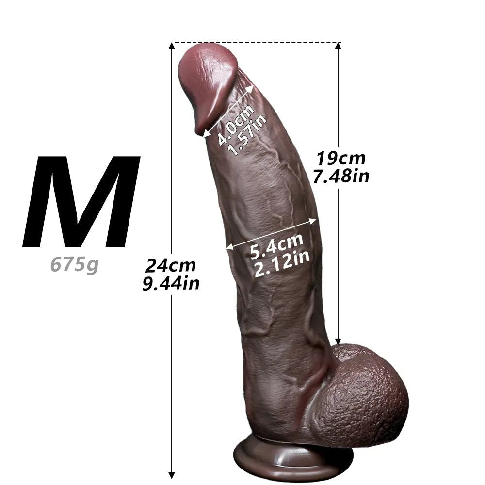 Coffee tone silicone strap-on dildo, photo 16