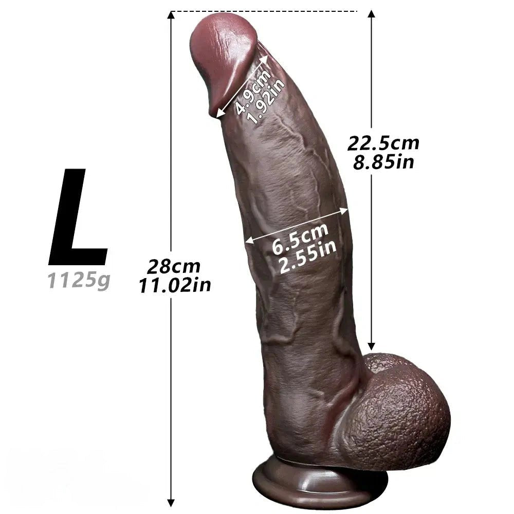 Coffee tone silicone strap-on dildo, photo 21