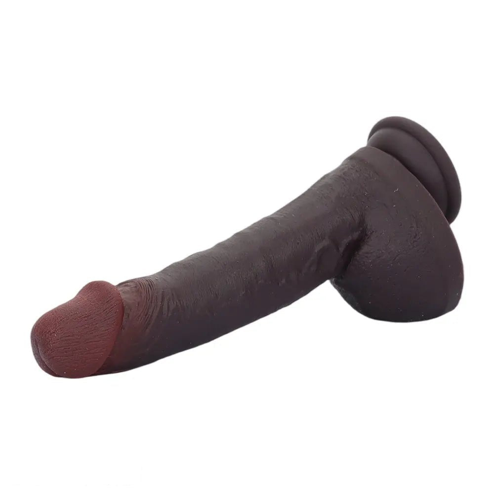 Coffee brown silicone suction cup dildo, photo 11