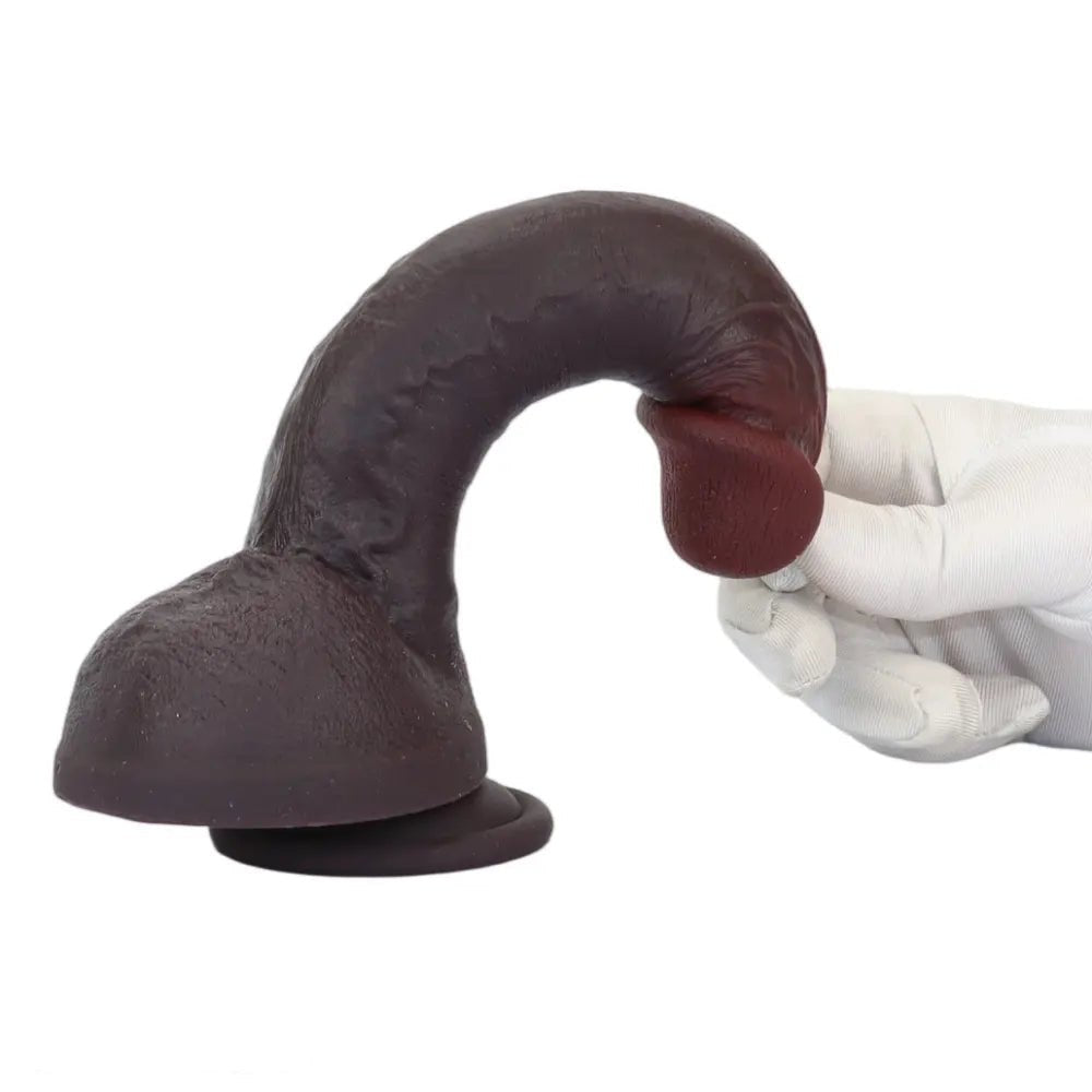 Coffee brown silicone suction cup dildo, photo 14
