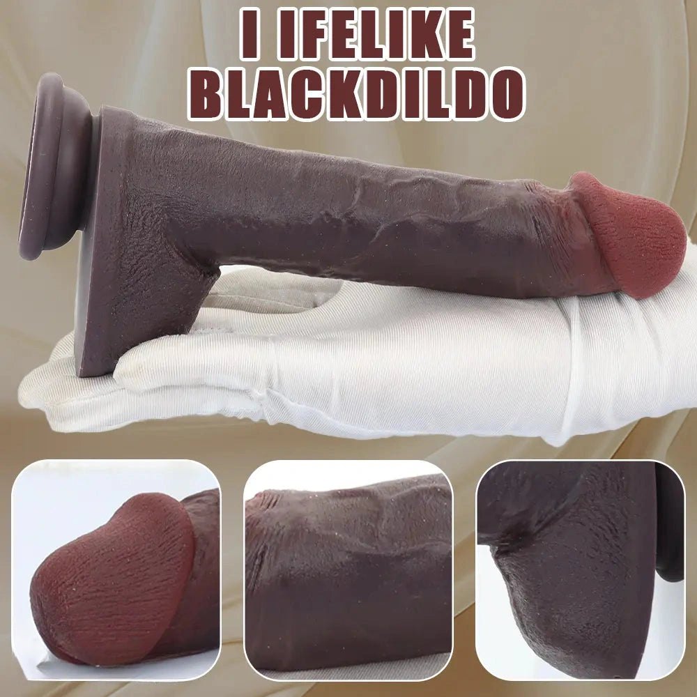 Coffee brown silicone suction cup dildo, photo 6