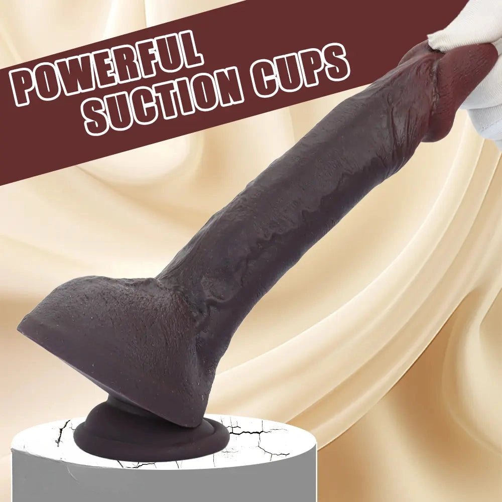 Coffee brown silicone suction cup dildo, photo 7