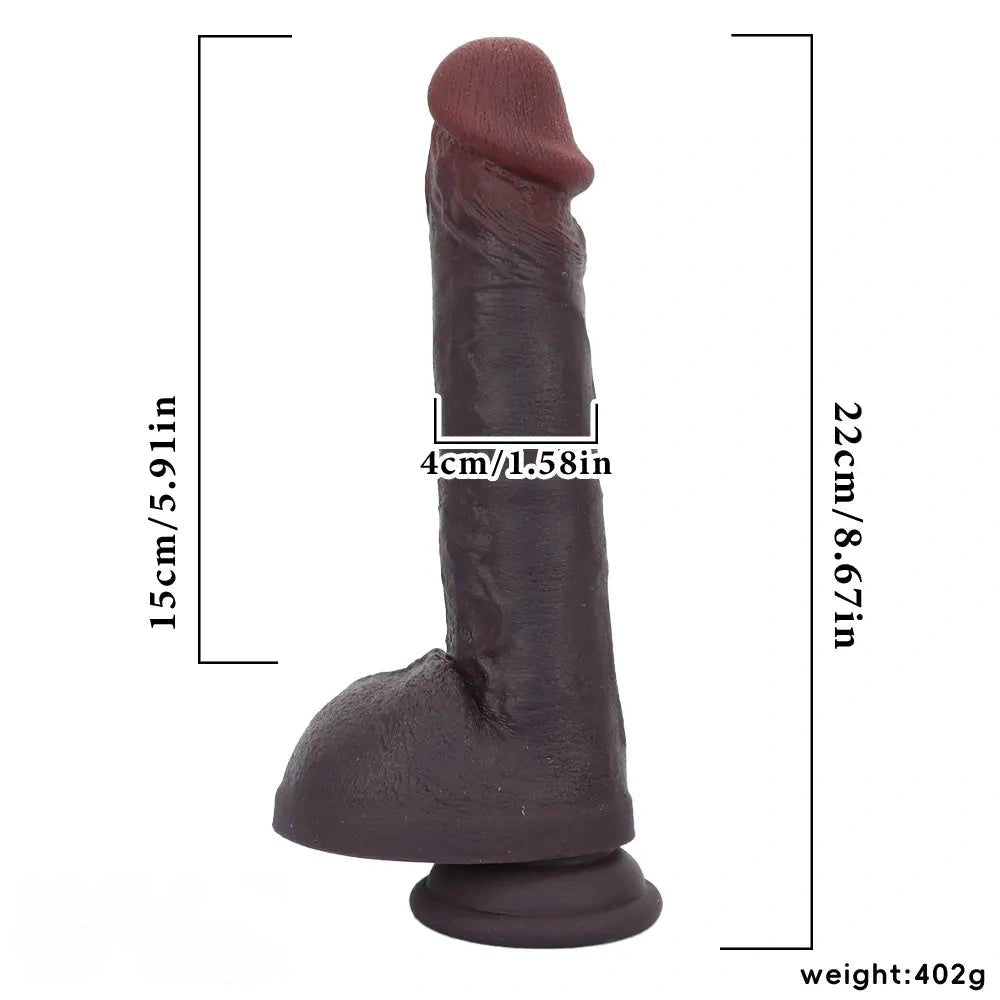 Coffee brown silicone suction cup dildo, photo 8