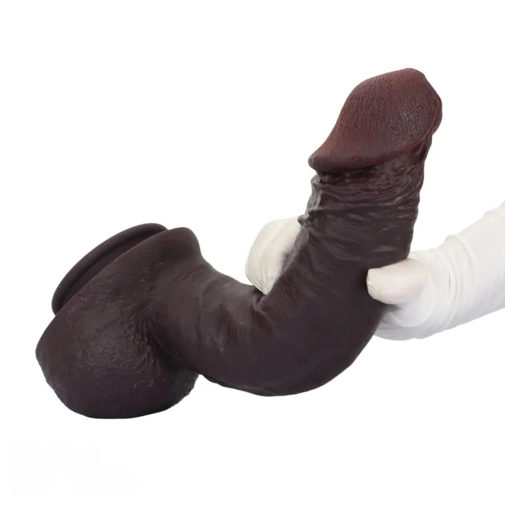 Coffee brown silicone suction cup dildo, photo 12