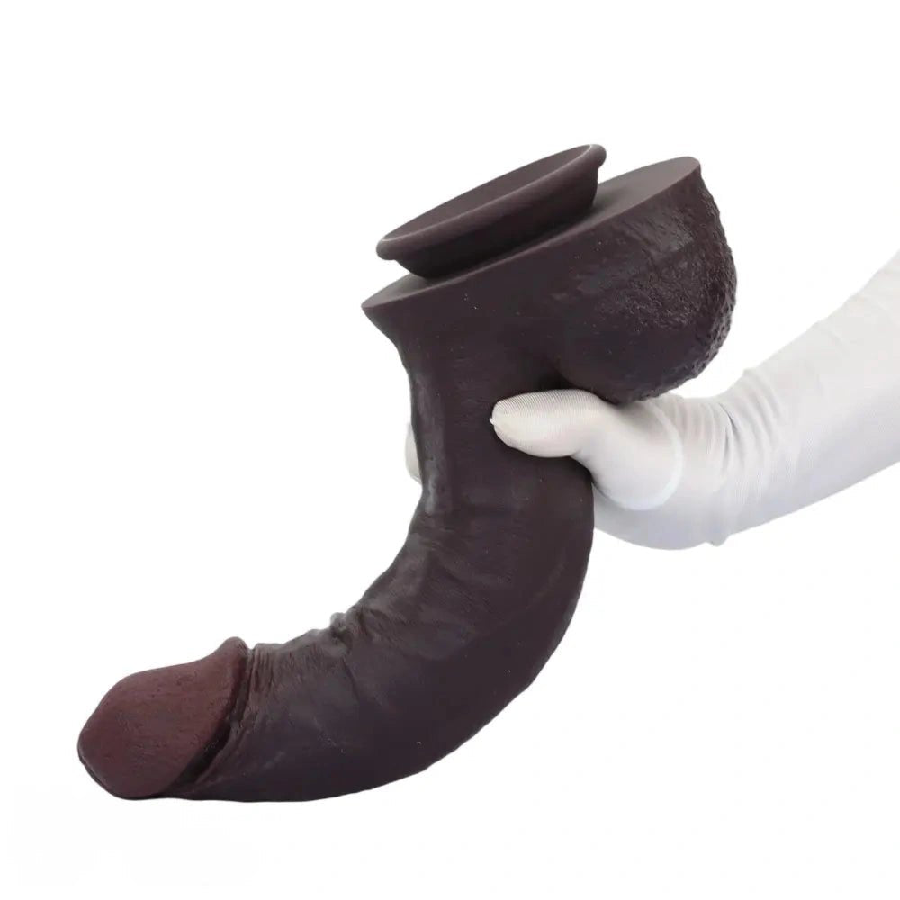Coffee brown silicone suction cup dildo, photo 13