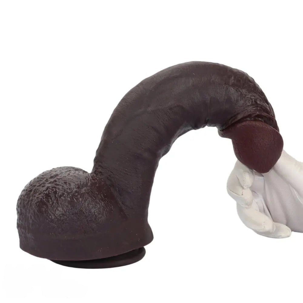 Coffee brown silicone suction cup dildo, photo 15
