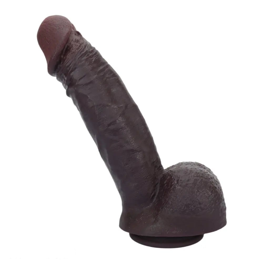 Coffee brown silicone suction cup dildo, photo 2