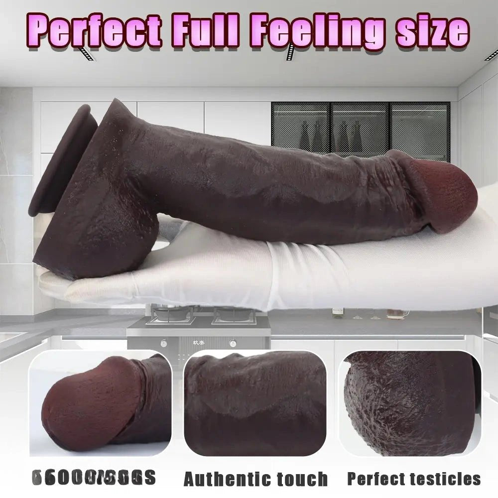 Coffee brown silicone suction cup dildo, photo 4
