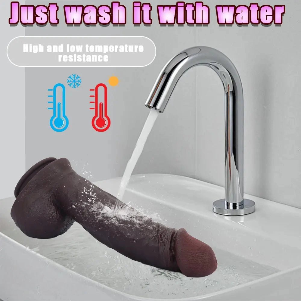 Coffee brown silicone suction cup dildo, photo 6
