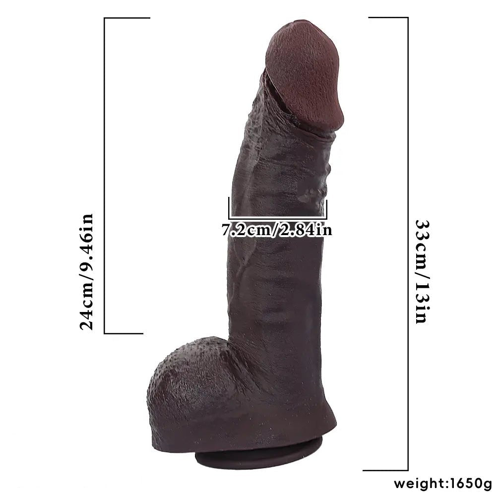 Coffee brown silicone suction cup dildo, photo 7