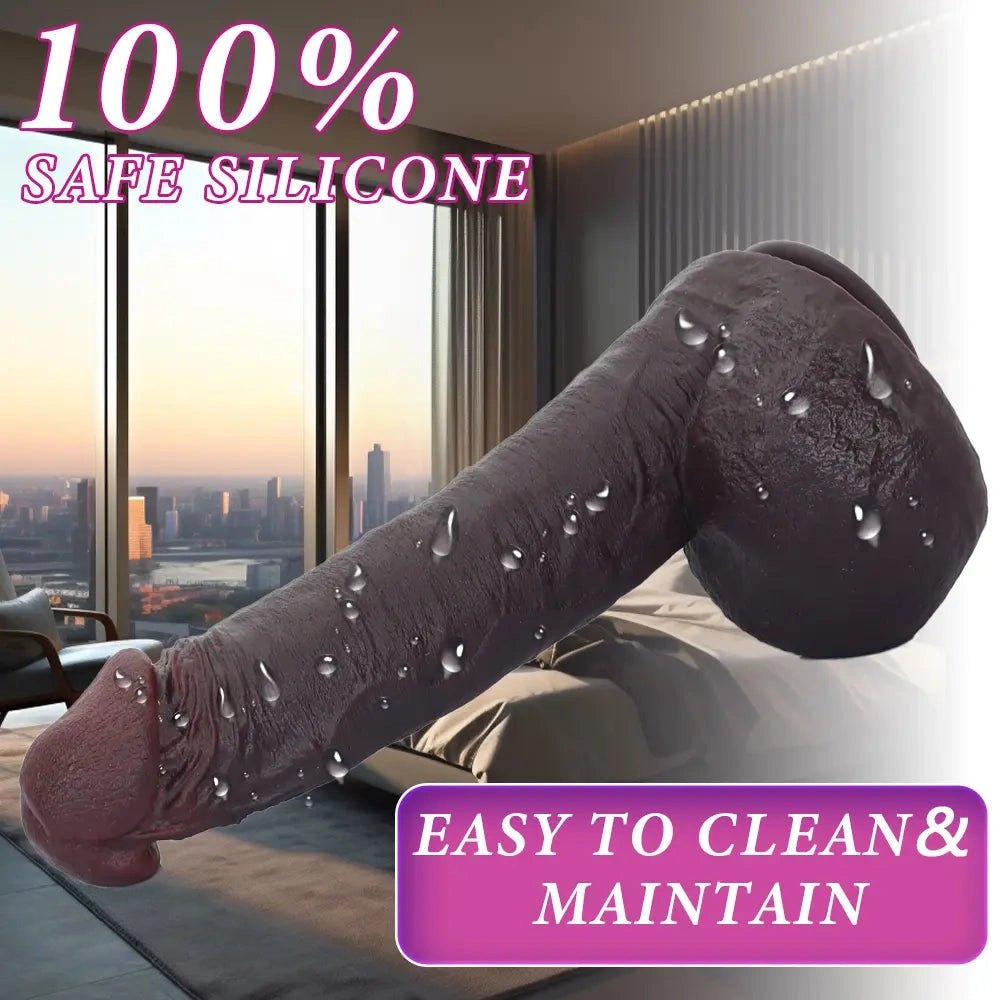 Coffee suction cup silicone dildo, photo 3