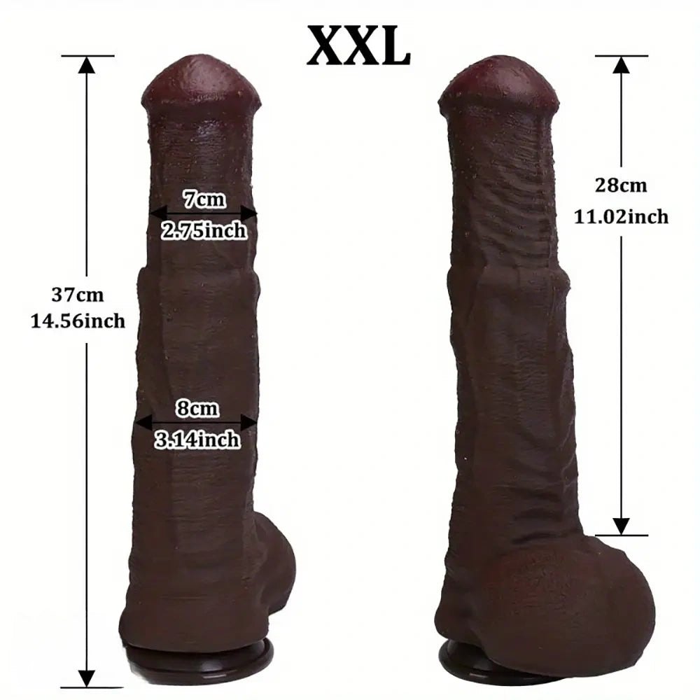 Coffee brown silicone thick dildo, photo 2