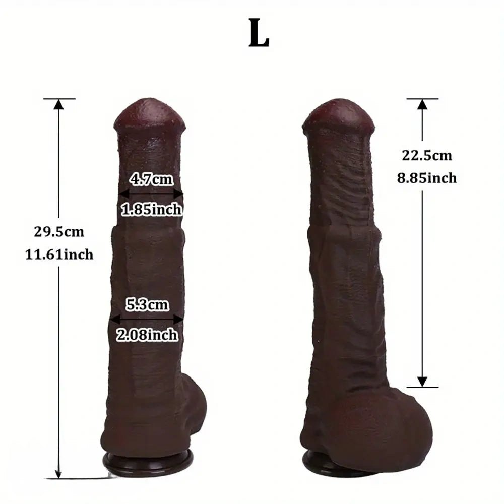 Coffee brown silicone thick dildo, photo 3