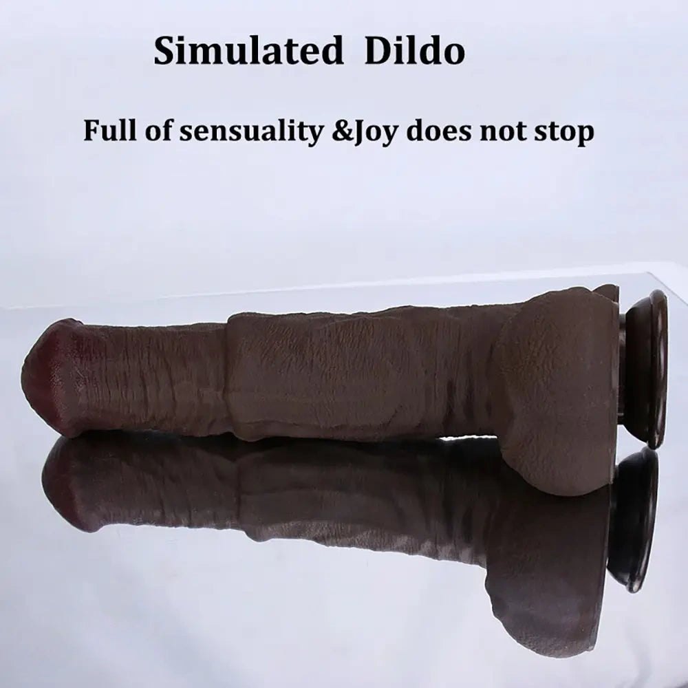 Coffee brown silicone thick dildo, photo 4