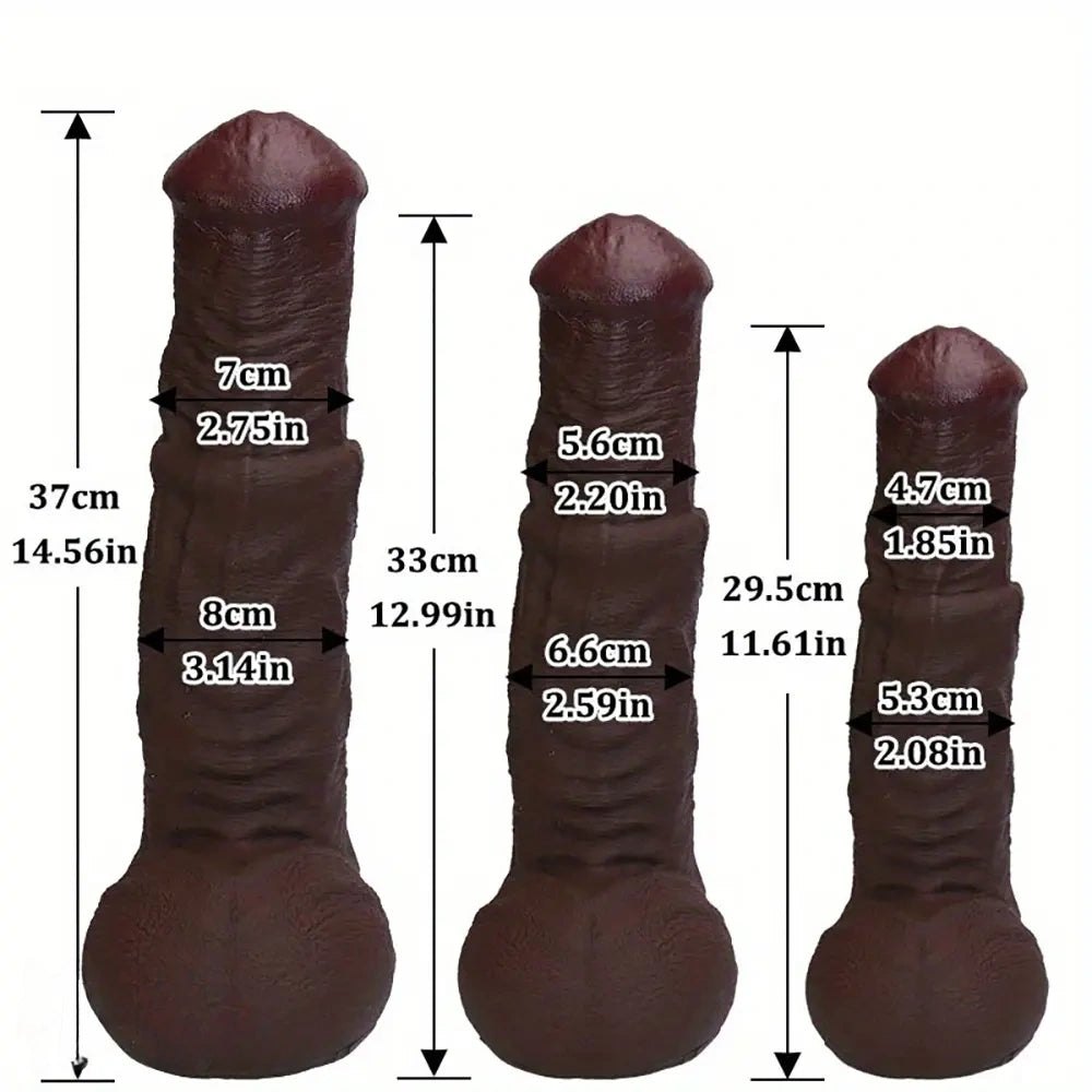 Coffee brown silicone thick dildo, photo 7