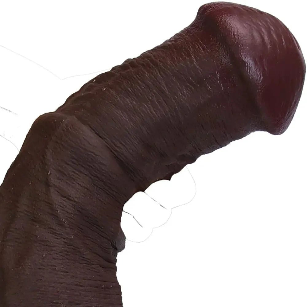 Coffee brown silicone thick dildo, photo 8