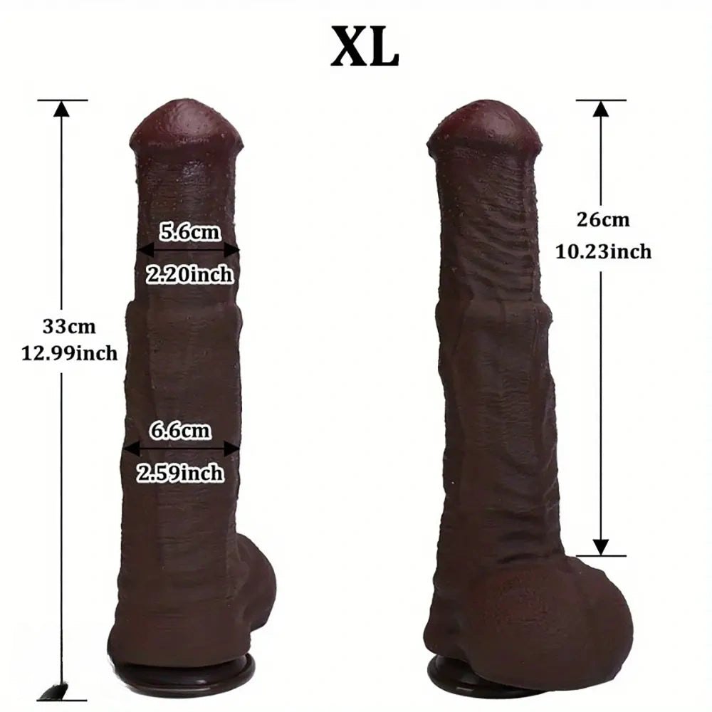 Coffee brown silicone thick dildo, photo 9