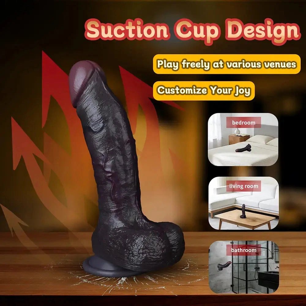 Coffee brown suction cup silicone dildo, photo 6