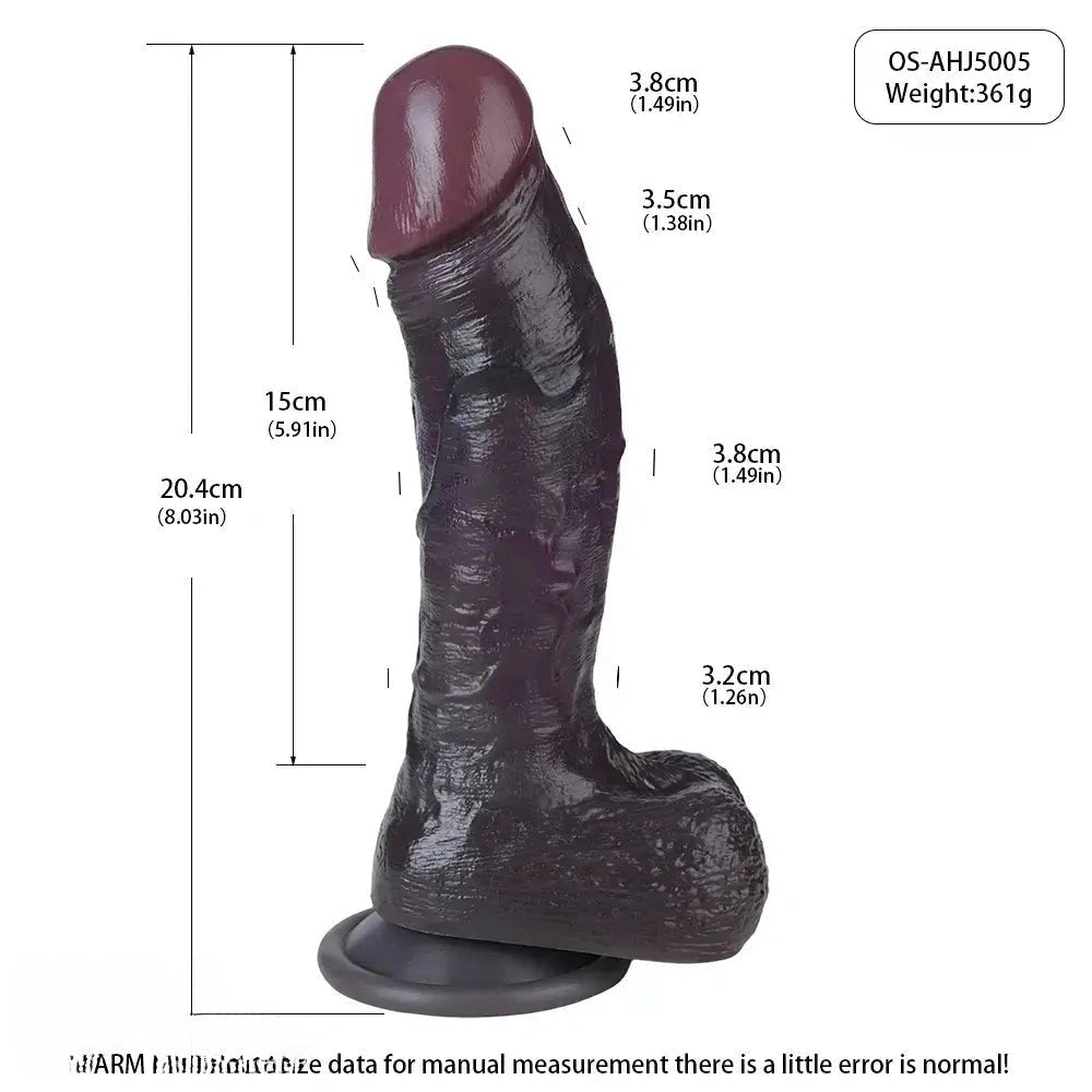 Coffee brown suction cup silicone dildo, photo 9