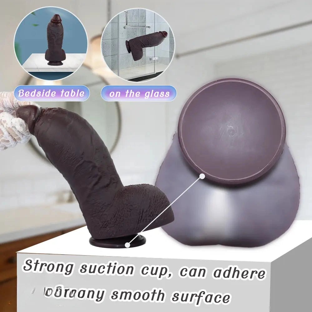 Coffee thick suction cup dildo, photo 5