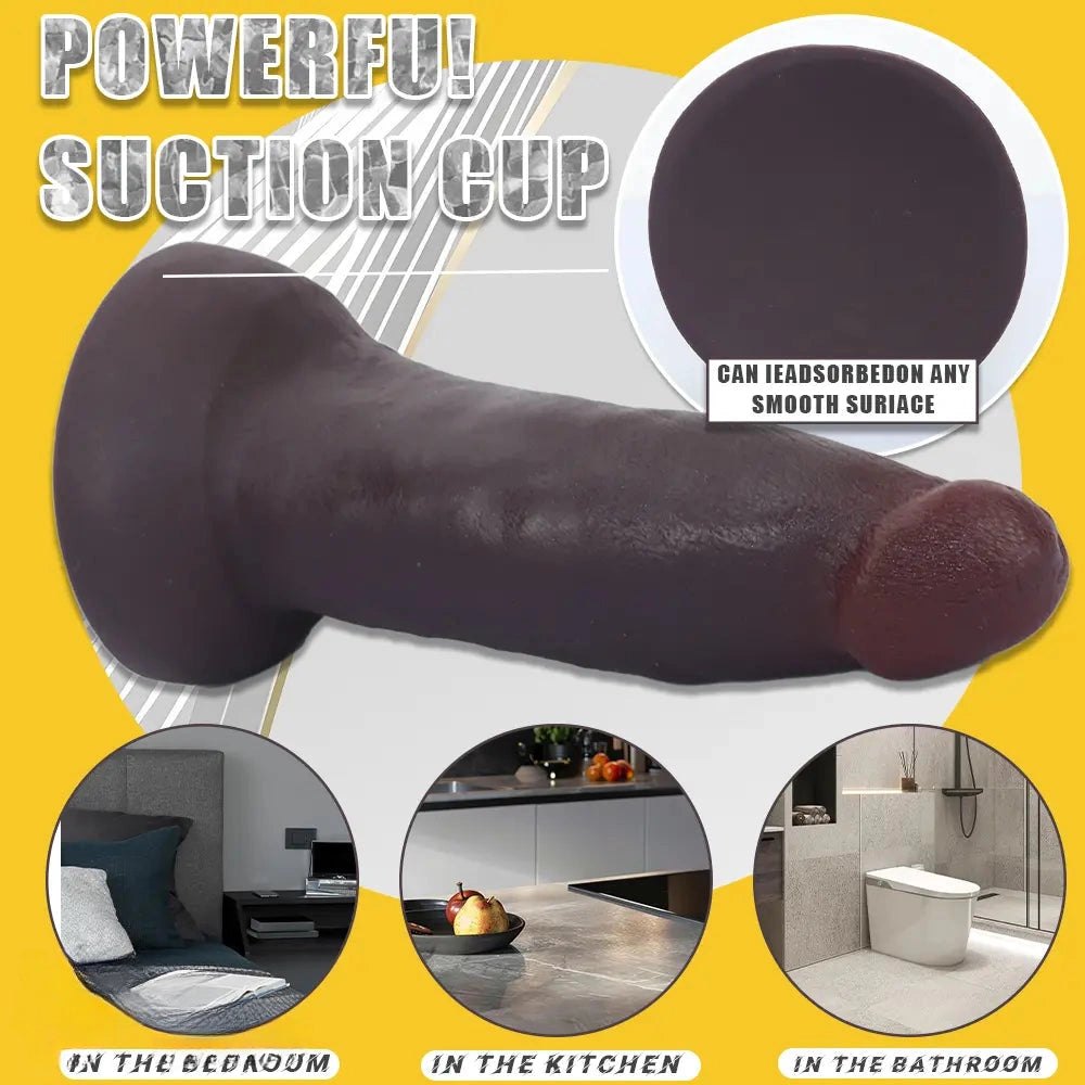 Coffee silicone thick dildo, photo 5