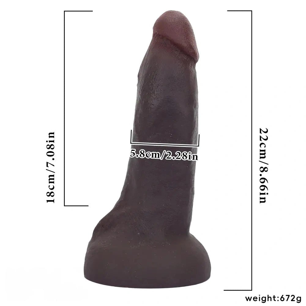 Coffee silicone thick dildo, photo 7