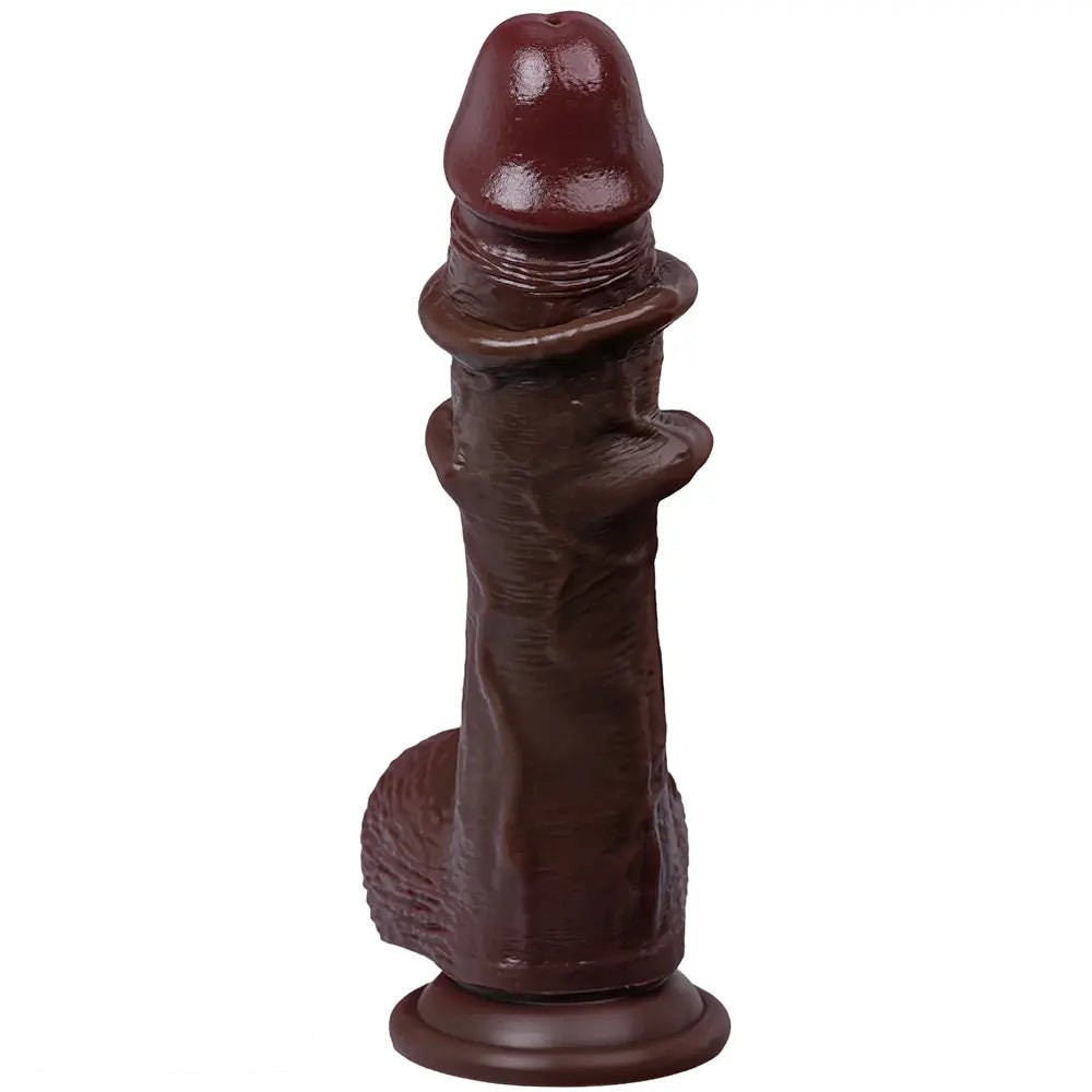 Coffee tone realistic silicone dildo, photo 1