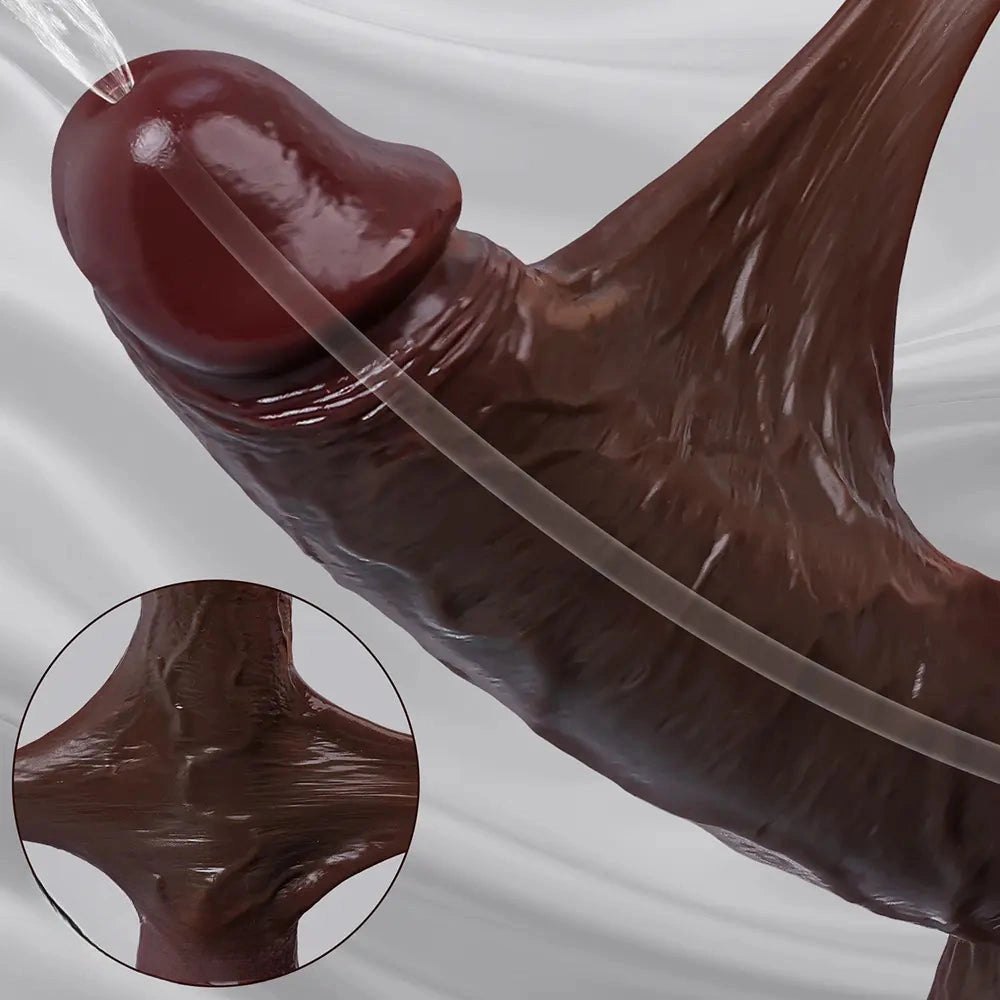 Coffee tone realistic silicone dildo, photo 10